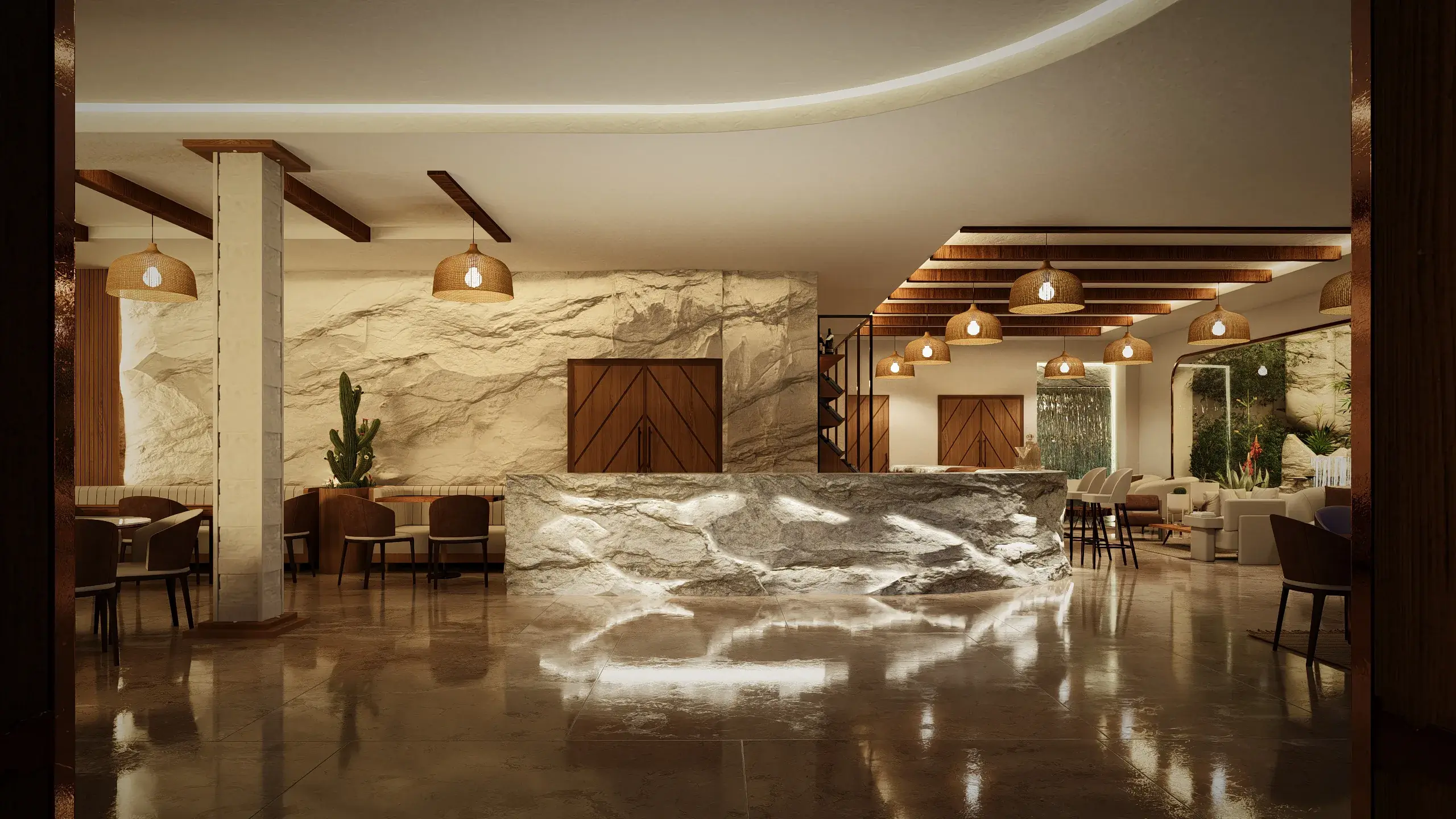Restobar interior lounge view 2 by Khalil Grouz
