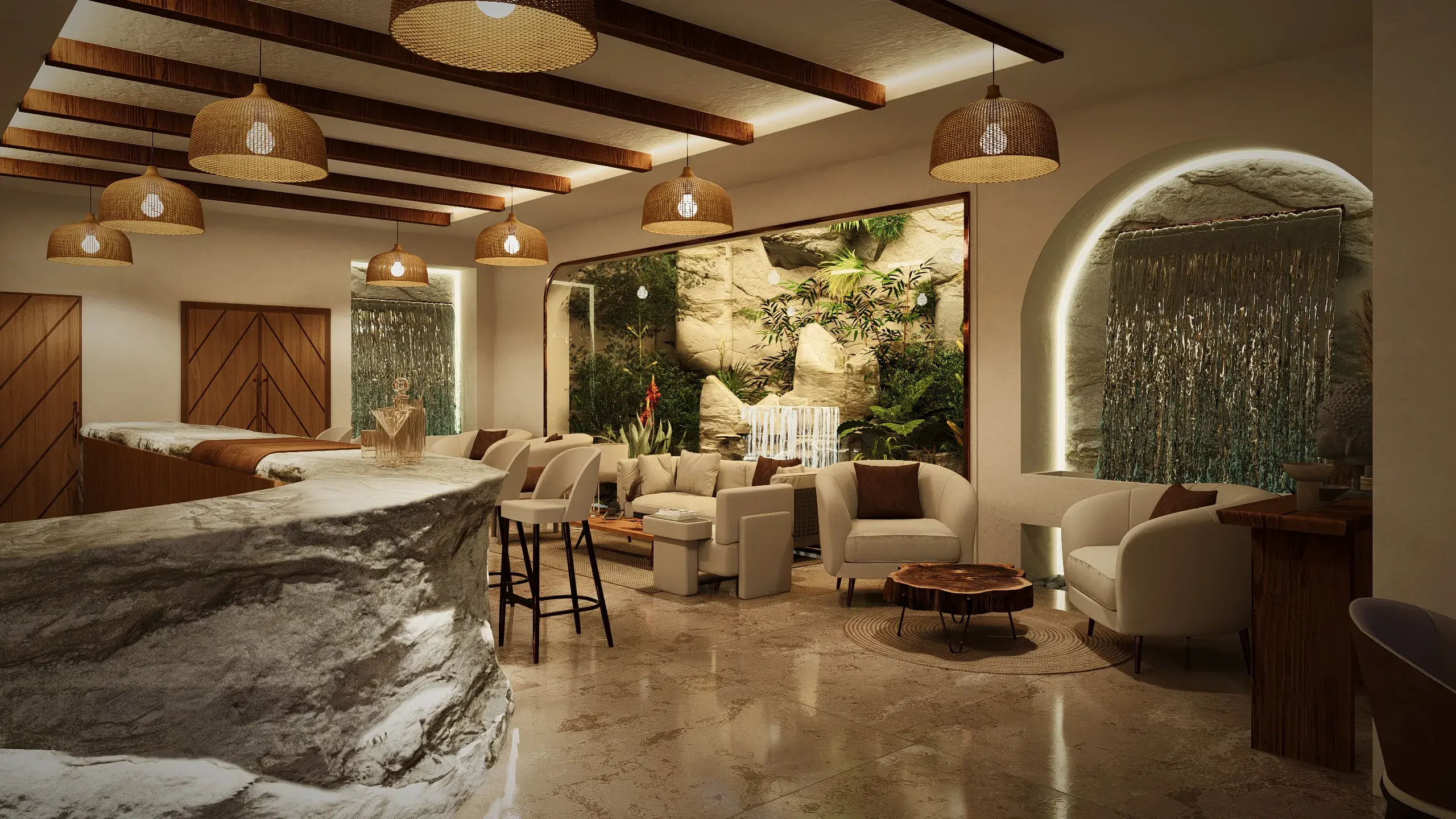 Restobar interior lounge view 3 by Khalil Grouz
